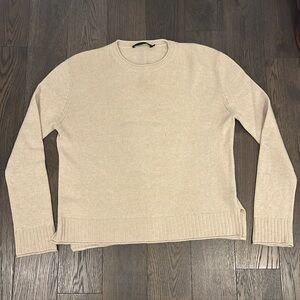 Jenni Kayne large wool blend Cream Crewneck Sweater